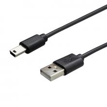 Mini USB 2A čierny nabíjací kábel (E)