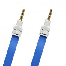 AUX modrý plochý 3M kábel 2x3,5mm jack (E)