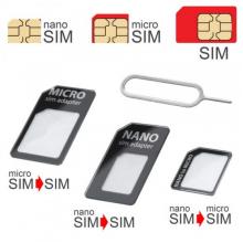 Čierny SIM adaptér 3v1 (nanoSIM,microSIM,SIM)