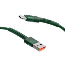 mobilNET pletený kábel USB na Type-C 2M 3A, zelený